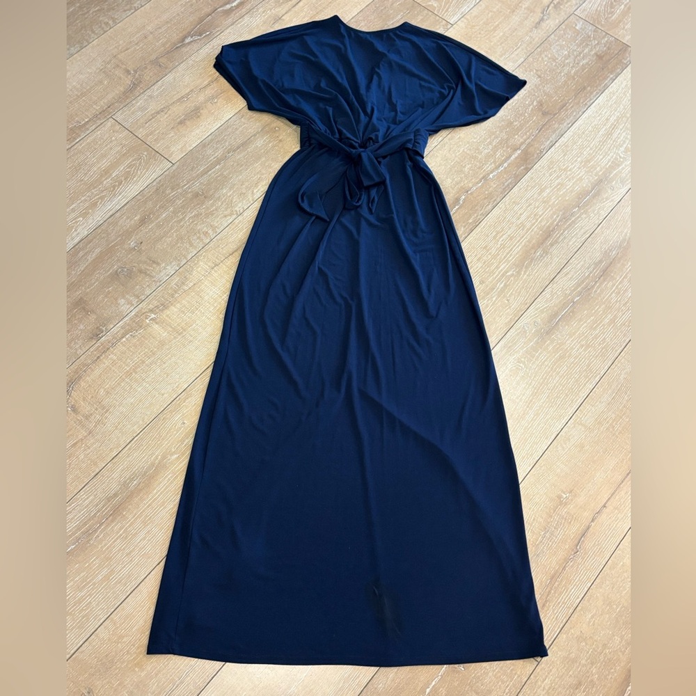 ASOS Design Navy Blue Twist Front Maxi Dress - Picture 5 of 6